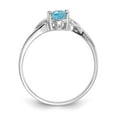 thumbnail image 2 of 10K White Gold Ring Band with Stones (12) December Swiss Blue Topaz Oval, Size 9, 2 of 5