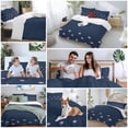 thumbnail image 6 of Pink Flower Bedding 3 Piece Duvet Cover Set Full Size, Japanese Style Floral Navy Blue Soft Microfiber Comforter Cover with Zipper Closure & Pillowcases, Wrinkle & FadeResistant Quilt Cover, 6 of 9