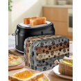 thumbnail image 4 of Haze Blue Brown Small Toaster Cover 2 Slice, Kitchen Appliance Covers, Rustic Farmhouse Dog Paw Vintage Toaster Oven Cover with Loop, Bread Machine Cover Polyester Dust Cover Protection, 4 of 4