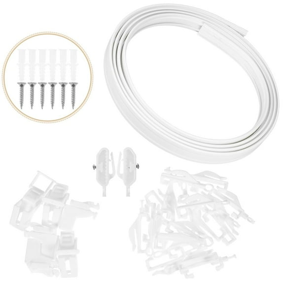 CHOK 1 Set Curtain Track Ceiling Mount Flexible Bendable Track System Room Divider Curtain Rod For Rv Shower Window Outdoor Room Separator Drapes Rail
