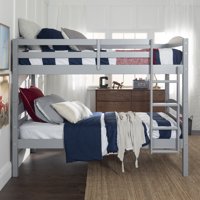 Walker Edison Solid Wood Twin Over Twin Bunk Bed - Gray