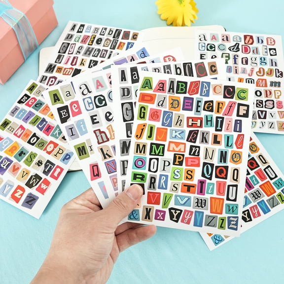Ihvewuo 20pcs Letter Stickers Scrapbooking Supplies Vintage Scrapbook Stickers English Alphabet Symbol Label Sticker Journaling Laptop Water Bottles DIY Crafts Junk Journal (20 Sheets)