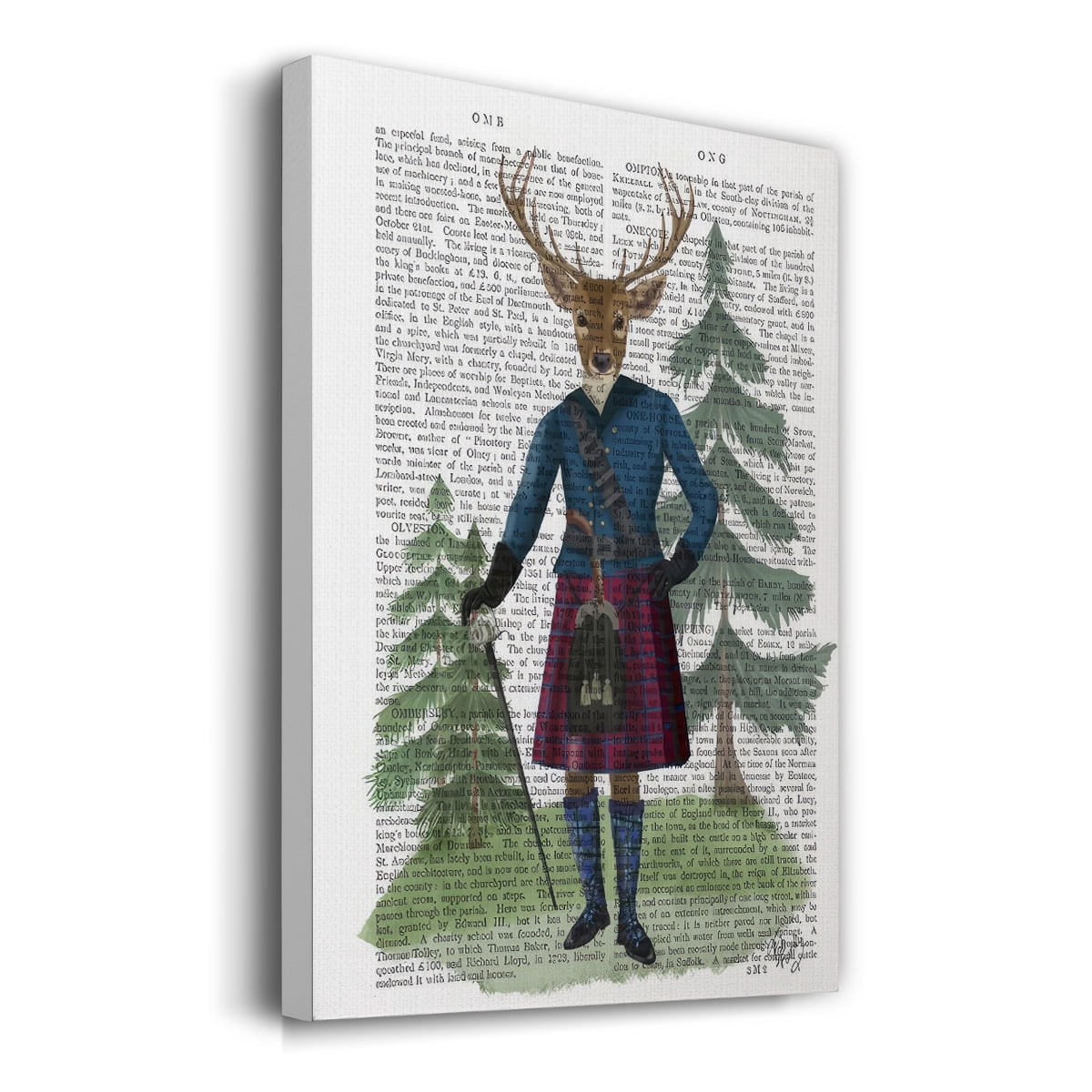 Scottish Deer Laird Tam OShunter, Full, Book Print- Gallery Wrapped Canvas