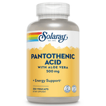 Solaray Pantothenic Acid 500mg | Vitamin B-5 for Coenzyme-A Production & Energy Metabolism | For Hair, Skin, Nails & Digestive Support | 250 VegCaps