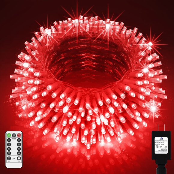 Luz de Navidad LED JXLEDAYY 403 pies 1000 Luces de Hadas Rojas