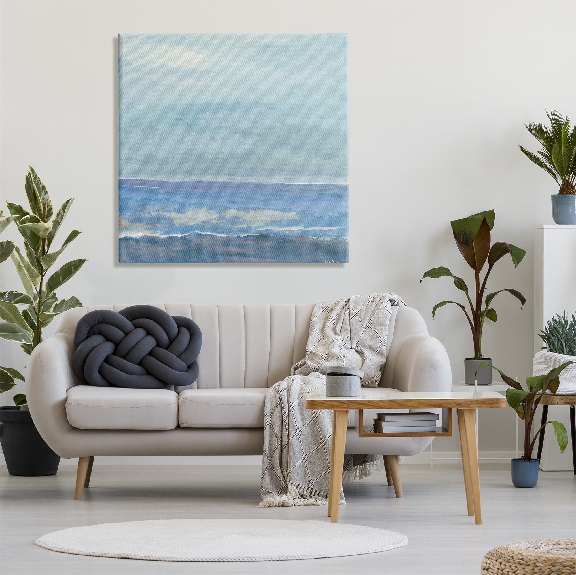 Stupell Industries Ocean Water Landscape Abstraction Blue Layered Waves, 36 x 36, Designed by Lori Dubois