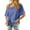 Blue, variant on Womens Tops Short-Sleeved Round Neck Solid Color Off-Shoulder Summer Casual Outer Wear Loose Shirt Khaki M