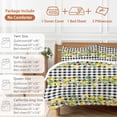 thumbnail image 6 of Queen 4 Piece Bedding Set Summer Lemon Leaf Black Buffalo Plaid Soft Breathable Duvet Cover and Pillowcase,Country Flower Watercolor Duvet Cover Set Bed Sheets for Bedroom Dormitory Guest Room, 6 of 9