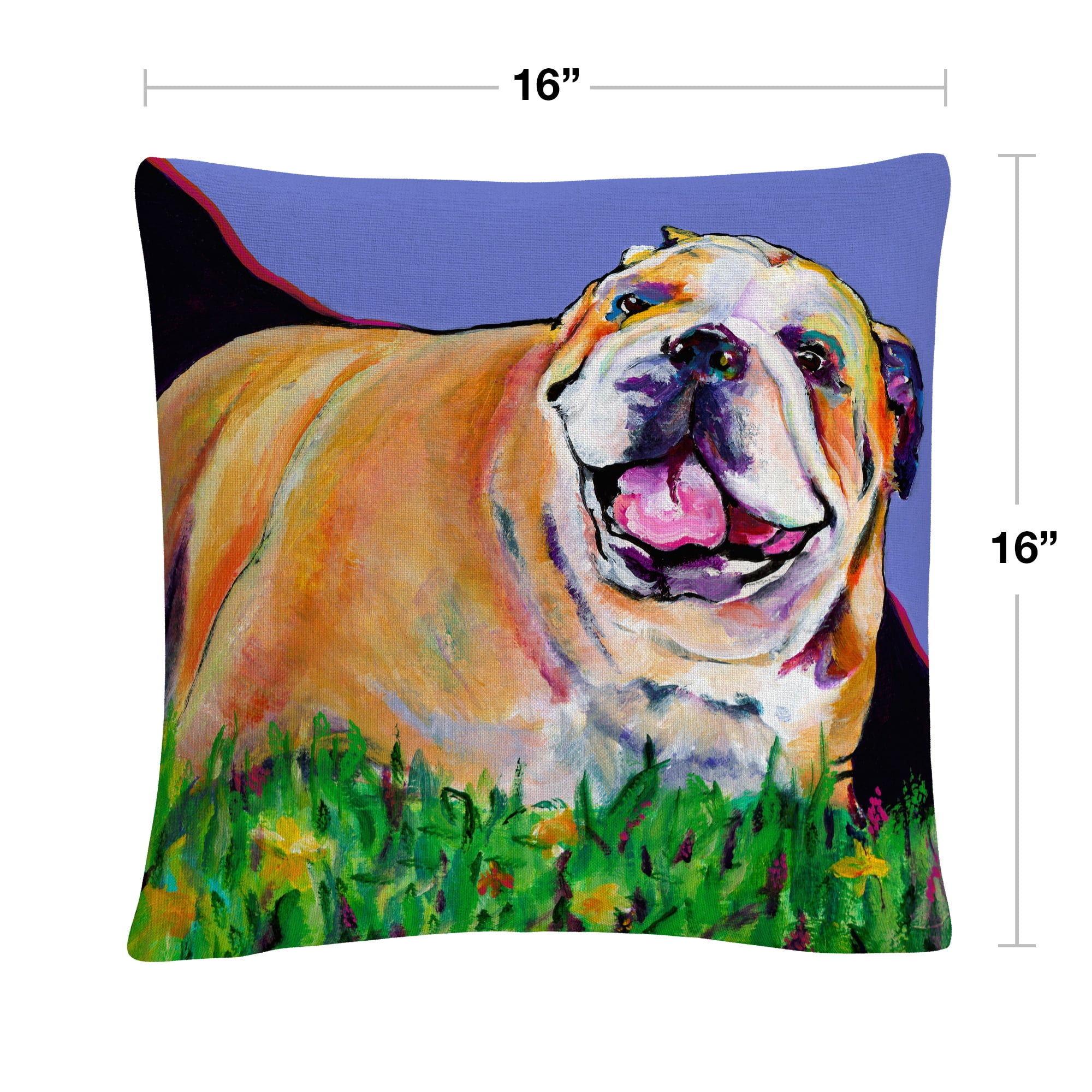 Spring Fever' Animals Pets Painting Bold By Pat Saunders-White 16 X 16 Decorative Throw Pillow