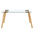 thumbnail image 5 of 51" Glass Dining Table for 4, Sudica Clear Tempered Glass Modern Rectangular Kitchen Table with Metal Legs, 5 of 10