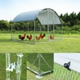 thumbnail image 4 of SEGMART Large Metal Chicken Coop for Yard, Outdoor Walk-in Chicken Coops for 5-10 Chickens, Chicken Pen Hen House Poultry Cage with Waterproof Cover and Tri-Supporting, Single Cage 75"L, Silver, 4 of 8