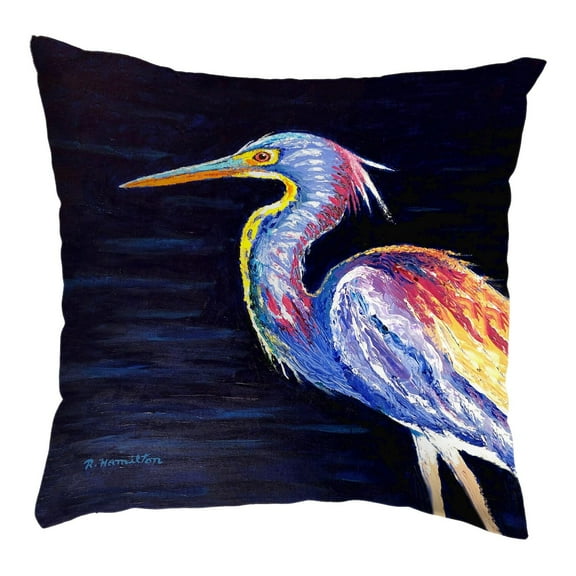Betsy Drake KS1376 12 x 12 in. Palette Louisiana Heron Non-Corded Pillow - Small