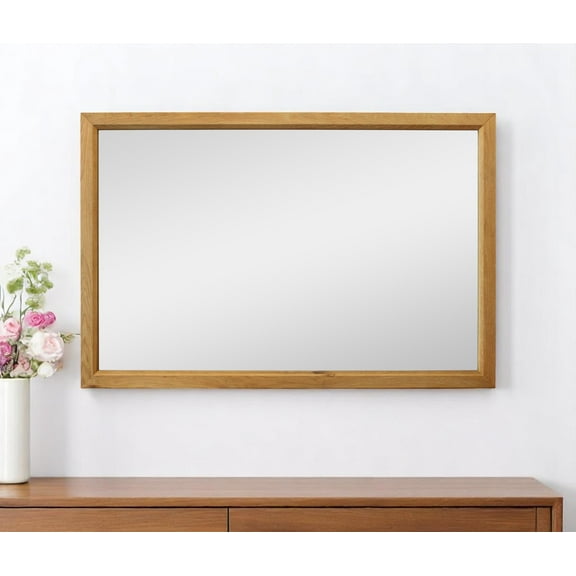 HomeRoots 605306 40 in. Natural Solid Wood Framed Mounted Accent Mirror