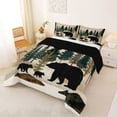 thumbnail image 2 of Manfei Wooded Pine Grove Full Size Comforter Sets,Vintage Family Bear Bedding Comforter Set,Green,Black Reversible,3 Pieces,1 Comforter and 2 Pillowcases, 2 of 7