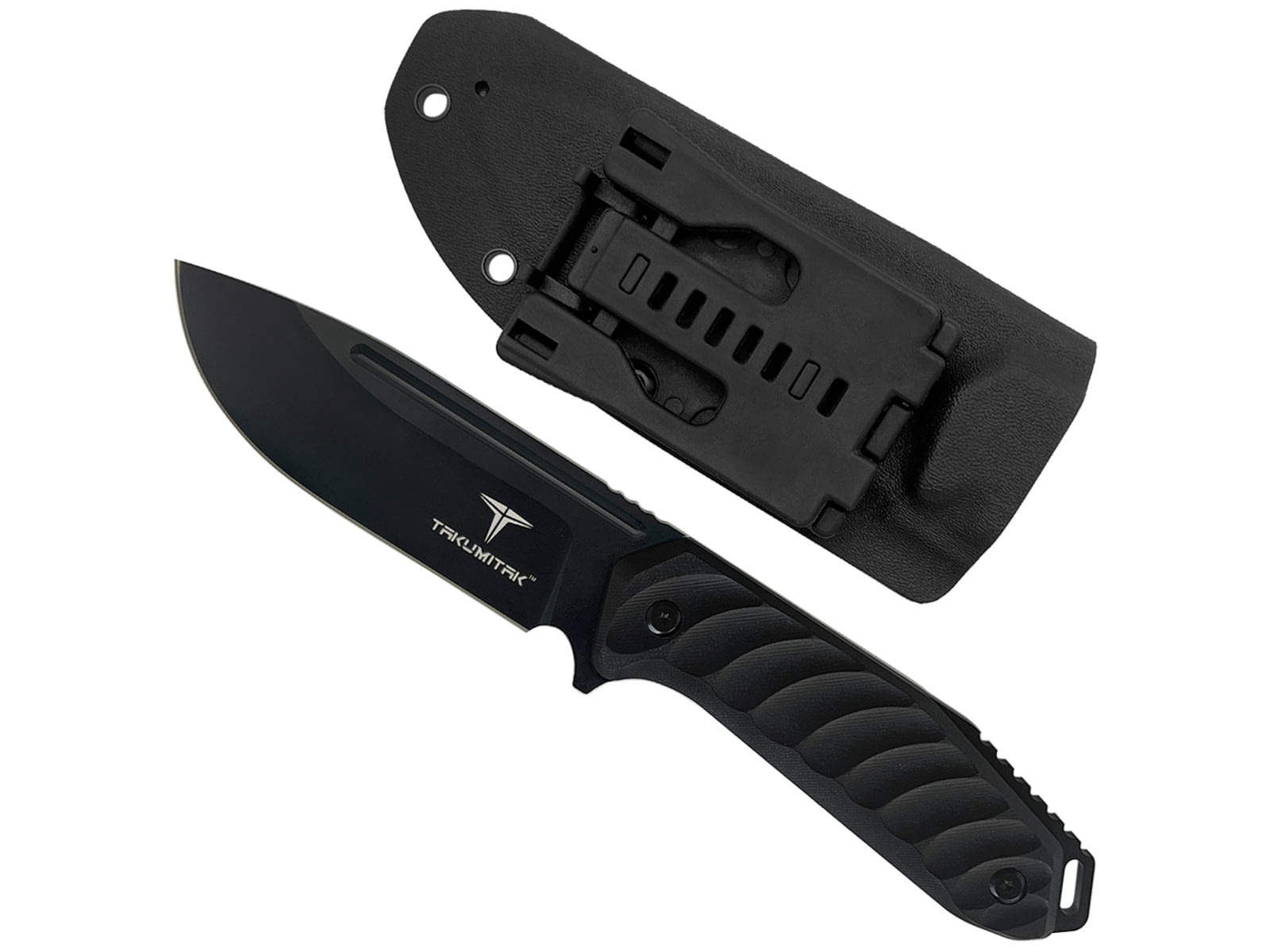 Takumitak Takumi Fixed Blade Knife, 4.5in, D2, Drop Point, G10 Handle, Black