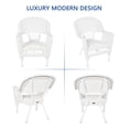 thumbnail image 6 of Jeco Wicker Chair in White with Orange Cushion (Set of 2), 6 of 9