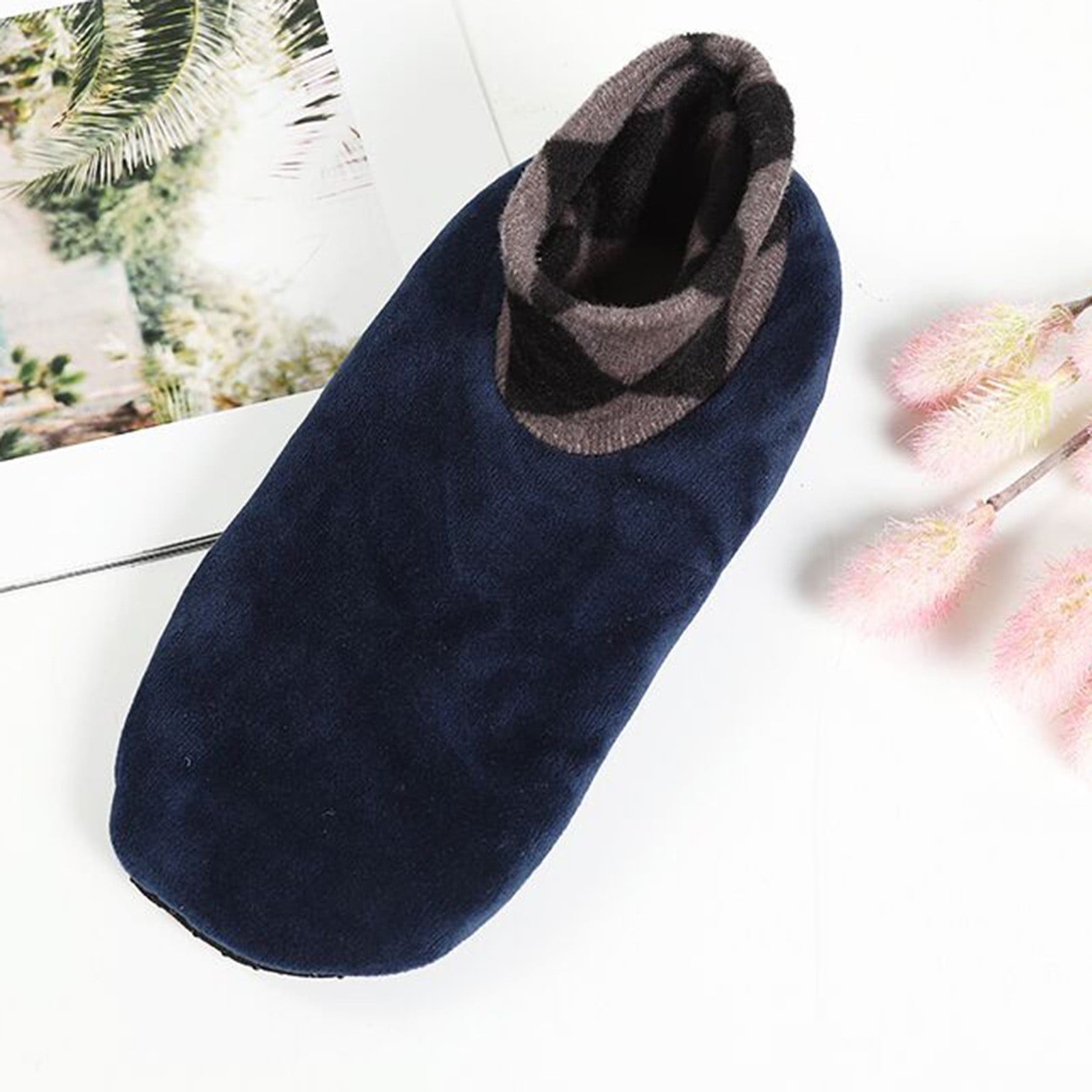 Slippers for Men Cozy Sherpa Warm Socks Cozy House Slippers Thick