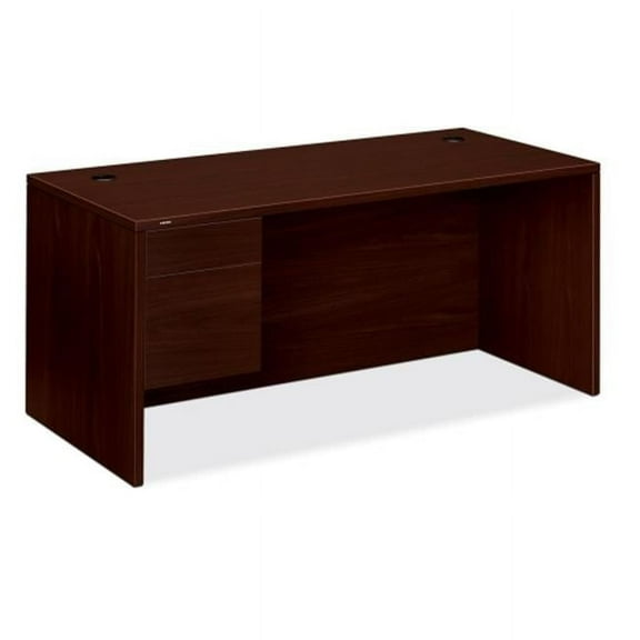 The HON COMPANY HON10584LNN Left Pedestal Desk - Mahogany - 66 in. W x 30 in. D x 29.5 in. H