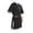 Black, variant on Men's Tunic Shirt â Short Sleeve Viking Style Top with Trim â Halloween Renaissance Outfit â Sizes M-XXXXL