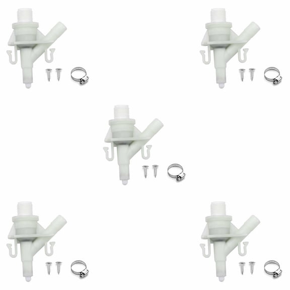 LisFaxbo 5 Packs 385311641 Plastic Water Valve Kit For RV Camper Trailer Toilet Water Valve Replacement Dometic 300 310 320 Series