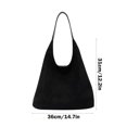 thumbnail image 2 of Harlier Tote Bag for Women, Slouchy Hobo Bags, Suede Bag, Shoulder Handbag, Leather Hobo Bags, Trendy Tote Bag, Casual Purse Bags (Black), 2 of 6