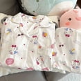thumbnail image 4 of Hello Kitty Round Neck Pajamas Kawaii Sweet Cute Cartoon Home Clothes Set Gift, 4 of 18