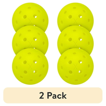(2 pack) Franklin Sports X-40 Outdoor Pickleballs - USAPA - Regulation Size - Optic Yellow - 6 Pack - 0.92oz