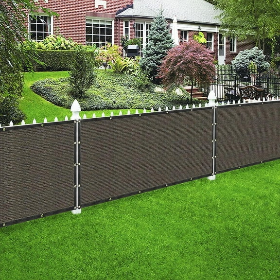 7' x 10' Brown Privacy Screen Fence Cover Panel Shade Cloth Fabric for Chain Link Fence Driveway Playground Yard Garden Farm UV Protection