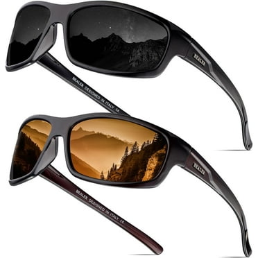 Polarized Sports Sunglasses for Men Lightweight TR90 Frame Sun Glasses Driving Cycling Fishing UV Protection Shades