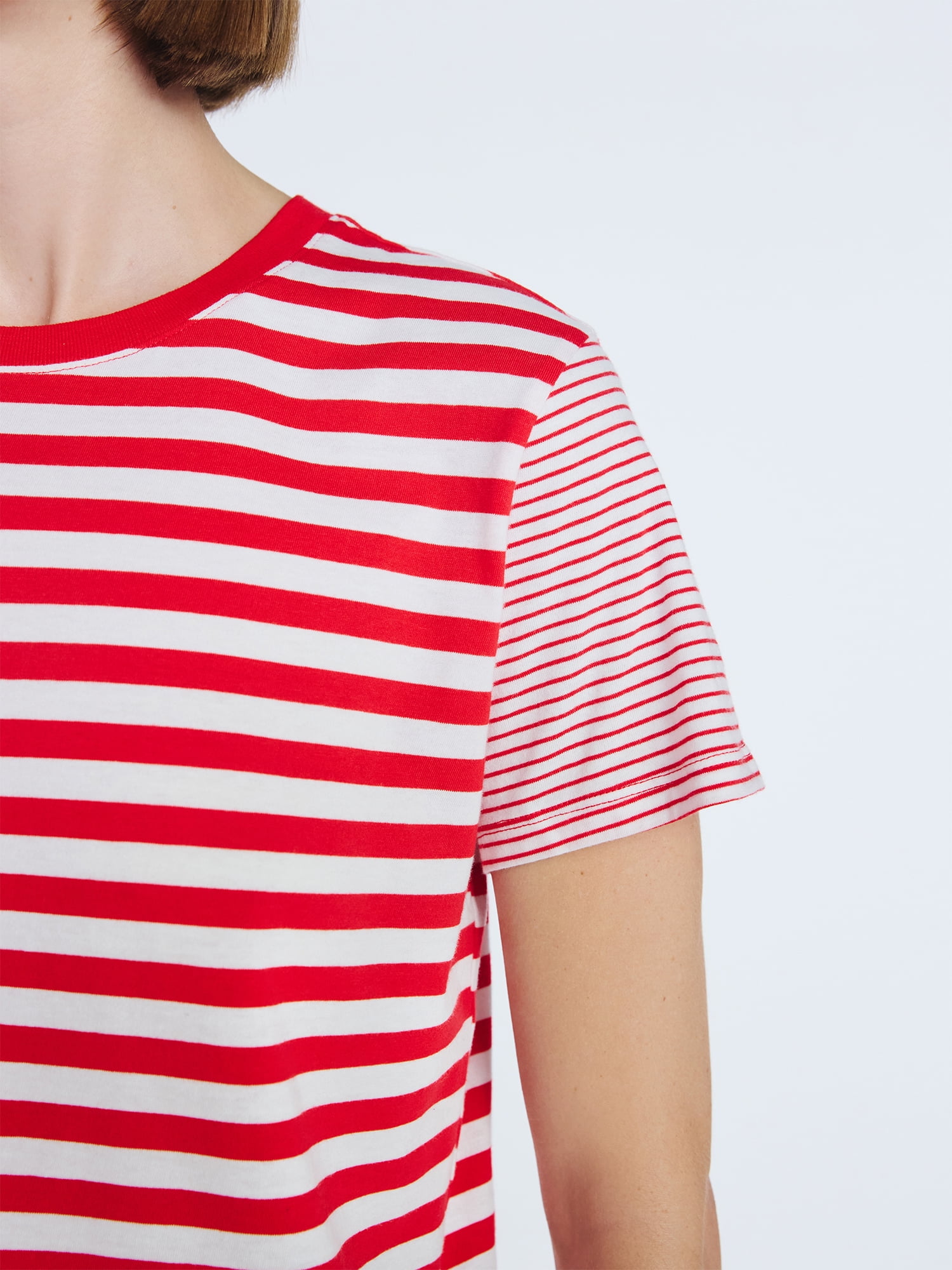 Free Assembly Women's and Women's Plus Cotton Cropped Boxy Tee with Short Sleeves, Sizes XS-4X