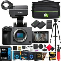 Sony Cinema Line FX30 Super 35 Interchangeable Lens Camera Body with XLR Top Handle Unit ILME-FX30 Filmmaker Bundle with Deco Gear Case   Tripod   Extra Battery, Charger, 128GB Card & Accessories Kit