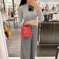 thumbnail image 3 of Michael Kors by Mercer Women's Pebbled Leather Crossbody Bag, Flame Red, 3 of 7
