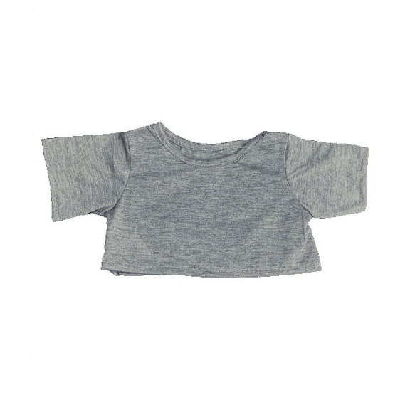 Plush Gear New Grey T-Shirt Outfit for 14"-18" Make Your Own Stuffed Animals Clothes