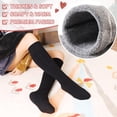 thumbnail image 3 of Holzlrgus Women's Knee High Wool Socks Winter Thick Thermal Soft Comfy Over Knee Long High Socks 2 Pairs, 3 of 6