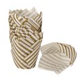 thumbnail image 2 of Panificio 3.5 oz White Paper Striped Tulip Baking Cup - Greaseproof - 3 1/4" x 3 1/4" x 3 1/4" - 500 count box, 2 of 8