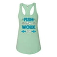 thumbnail image 2 of Wild Bobby, Fish More Work Less Pro Fishermen, Fishing, Women Racerback Tank Top, Mint, Large, 2 of 4