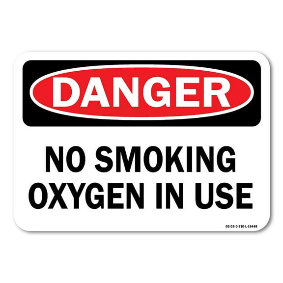 OSHA Danger Sign - No Smoking Oxygen In Use | Plastic Sign | Protect Your Business, Work Site, Warehouse & Shop Area |  Made in the USA