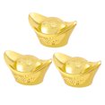 thumbnail image 2 of MasteelfCA 3 Pcs Simulated Gold Ingot Decorations Plastic Desktop Ornaments Gold Ingot Toy Home Arrangements (Electrogilding Large Size), 2 of 7