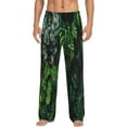 thumbnail image 2 of Picia Lush Foliage Green Plant Mens Soft Woven Cotton Elastic Waistband Sleep Pajama Pant Lounge Sleep Pant With Pockets And Drawstring-Large, 2 of 9