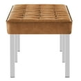 thumbnail image 3 of Tufted Accent Chair Bench, Tan, Vegan Leather, Living Kitchen Cafe Bistro Hospitality Restaurant, Modern Contemporary HB36900, 3 of 8