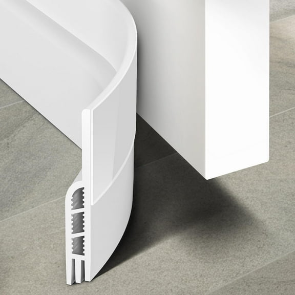 Rongsi Door Draft Stopper, 39inch Adjustable Door Sweep for Bottom of Door,Silicone Weather Stripping Door Bottom Seal Blocker Air Noise,Under Door Gap Filler for Interior/Exterior Doors - White