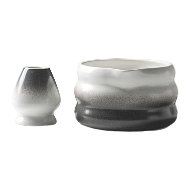 Cuenco Matcha con soporte para batidor, juego de té japonés Matcha, regalo, accesorios para té, l, portátil con boquilla para Matcha japonés Negro