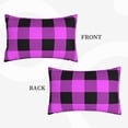 thumbnail image 4 of Naloa Purple Black Buffalo Plaid Pillowcase, Throw Pillowcase, Wrinkle-Free, Stain-Resistant with Hidden Zipper for Bedroom Sofa - 20"x30", 4 of 9