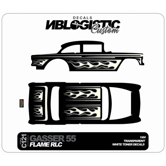 '55 CHEVY GASSER Custom Universal WaterSlide Decal for hot wheels 1/64 Scale a2