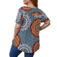 thumbnail image 2 of VERABENDI Women’s Plus Size Tunic Tops Summer Short Sleeved Henry Shirts Casual Floral Blouses,M-4XL, 2 of 3