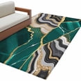 thumbnail image 2 of 3'x5' Area Rugs, Green Marble Indoor Outdoor Area Rug for Living Room Bedroom, Grey Gold Texture Vintage Farmhouse Art Washable Bathroom Rugs Kitchen Floor Carpet Mats Home Decor Aesthetic, 2 of 8