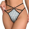 thumbnail image 2 of Flower Blue Grey Cherry Blossoms Open Type Women's Panties Crotch Opening G-strings Thongs Lingeries Underwear, 2 of 7