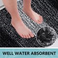 thumbnail image 5 of Flocked Microfiber Non-Slip Bath Mat with Rubber Backing, Highly Absorbent Fast Drying, Machine Washable 15.7"x23.6" Black Rug for Bathroom Tub/Shower & Living Room, 5 of 7
