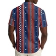 thumbnail image 6 of Hogleaql Funny Independence Day Pattern Hawaiian Shirts for Men 4th Of July American Flag Print Short Sleeve Patriotic Shirts Collared Button Down Trendy Beach Workout Shirts for Men Red 4XL, 6 of 6