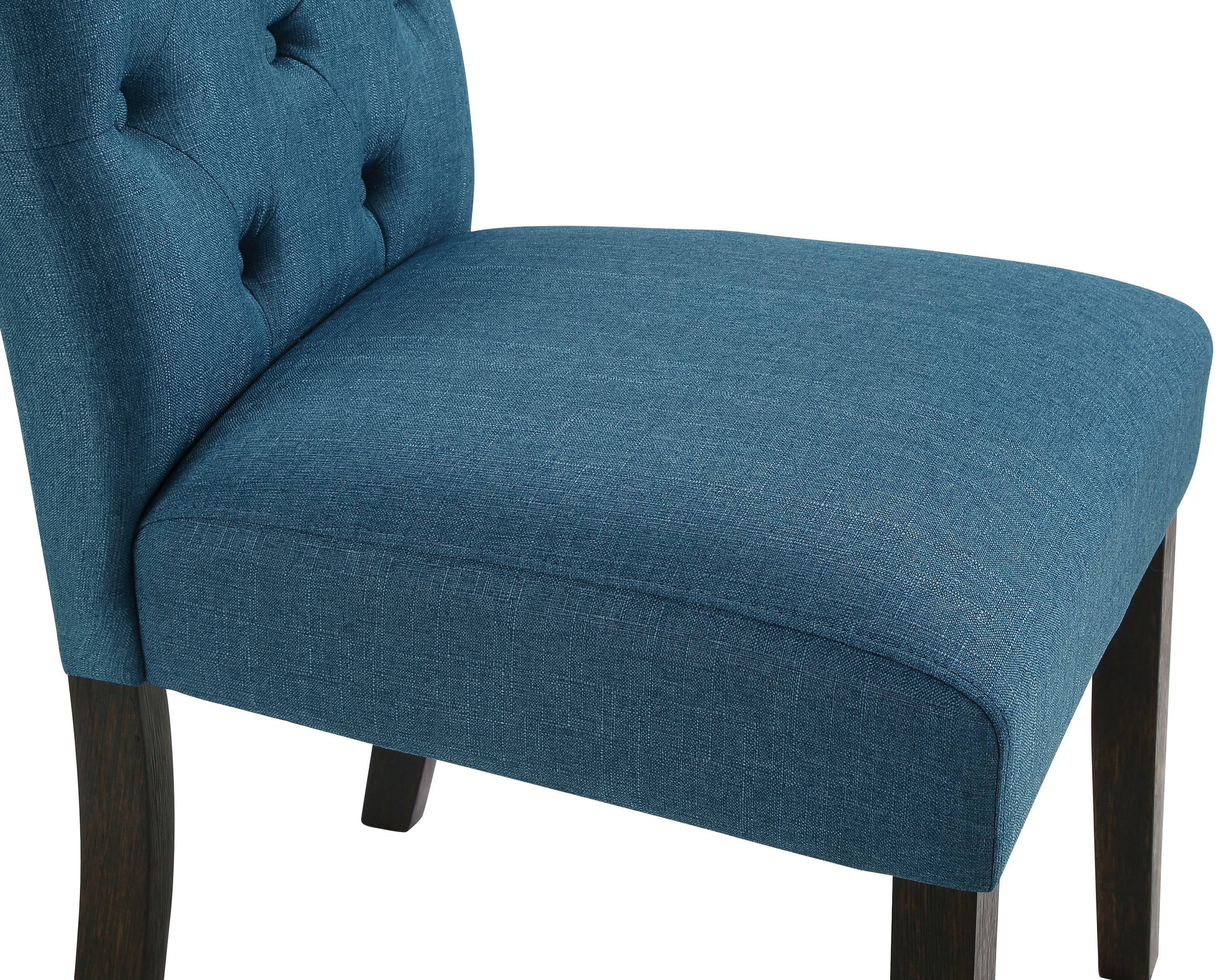 Solid Wood Tufted Dining Chairs Set of 2, Fabric Upholstery, Mid-Century Modern Style High Back Chair for Dining Room & Kitchen